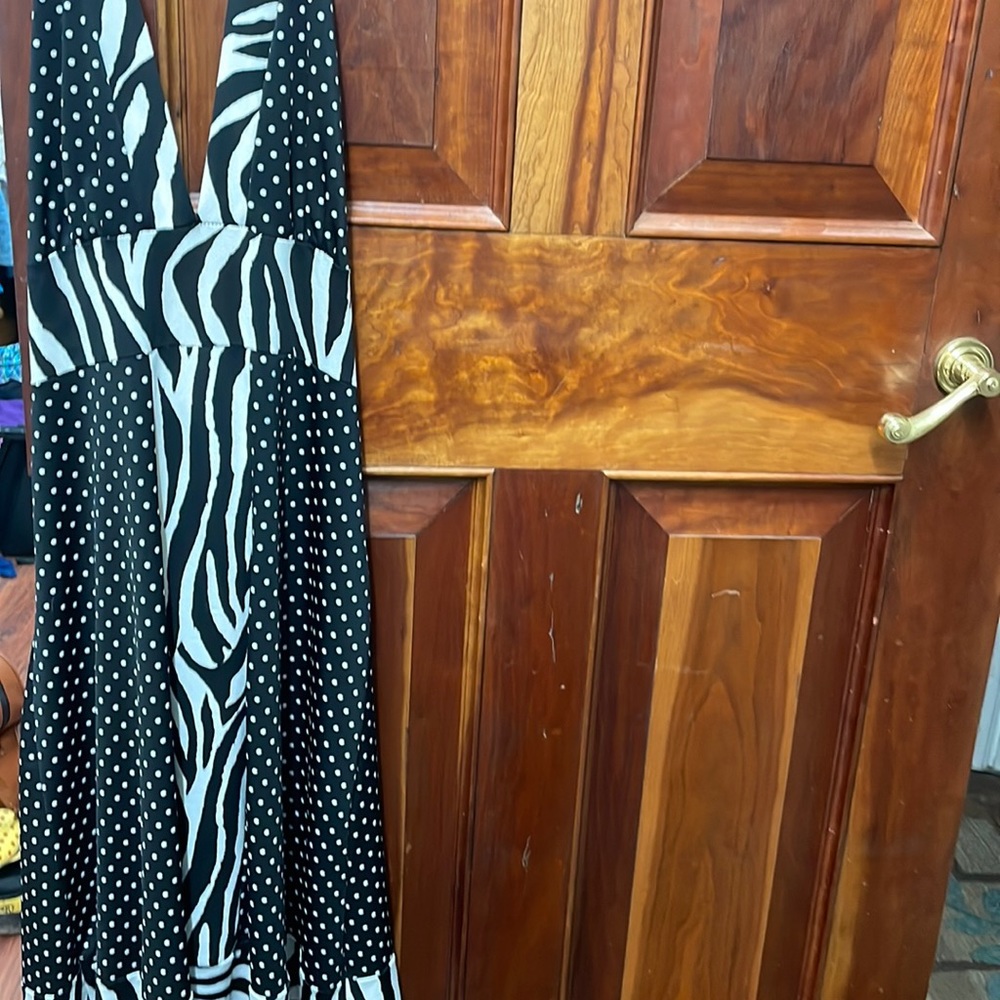 Ladies dress zebra and polka dot  size large by west seal